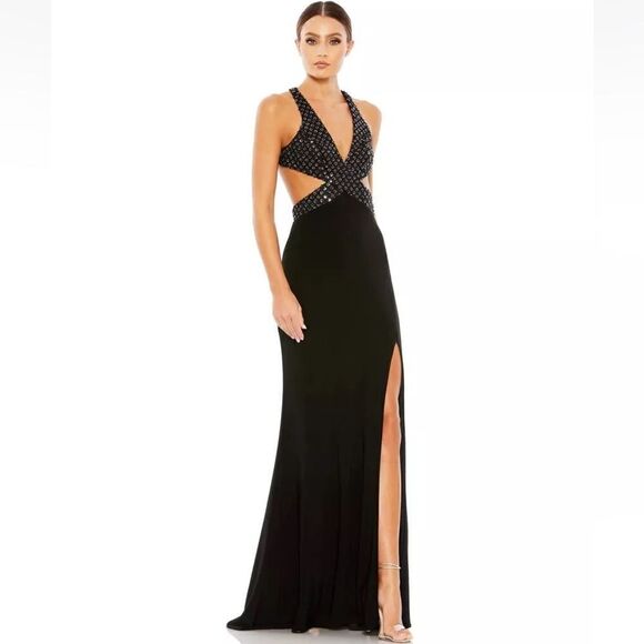 Mac Duggal Black Sequin Sleeveless Formal Evening Gown Special Occasion  Dress - Picture 1 of 14